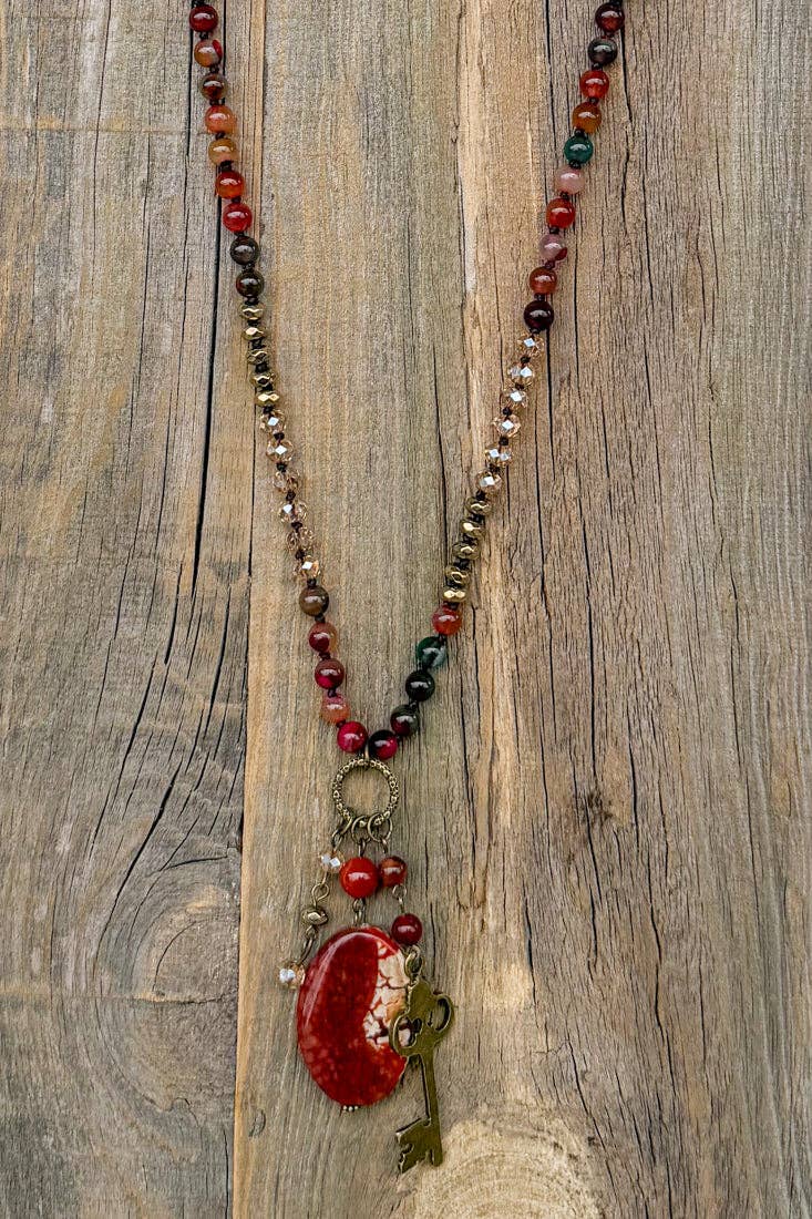 Suki Necklace - Fire Agate