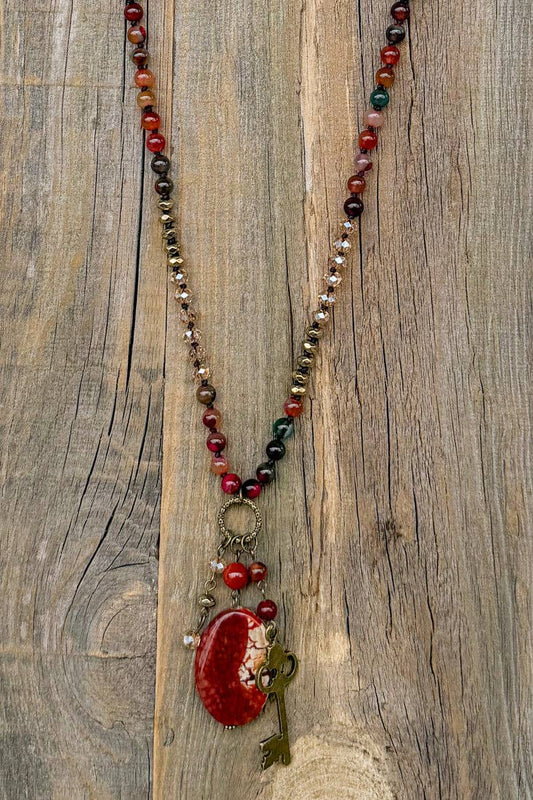 Suki Necklace - Fire Agate