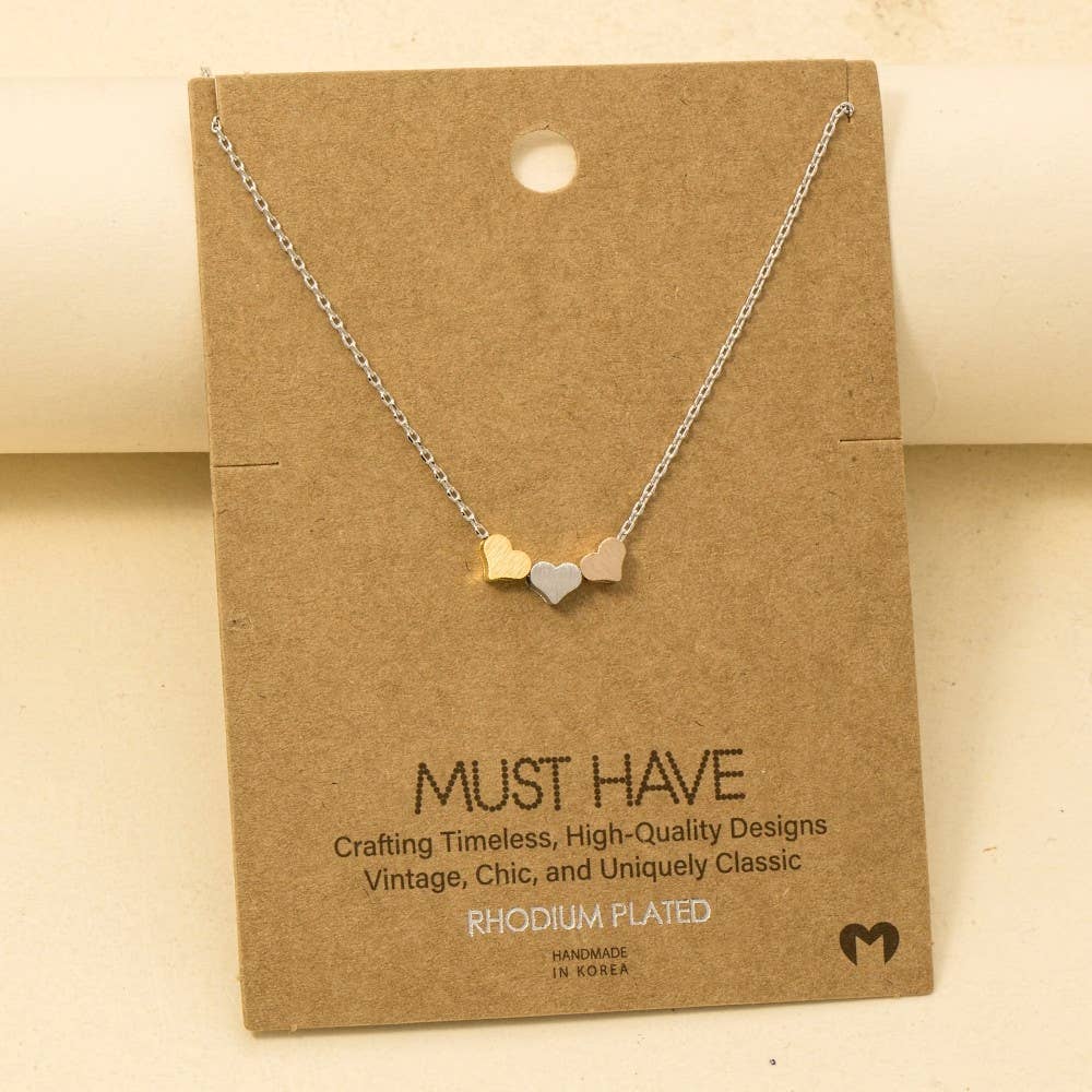 Gold Dipped Heart Hoop Pendant Necklace: G