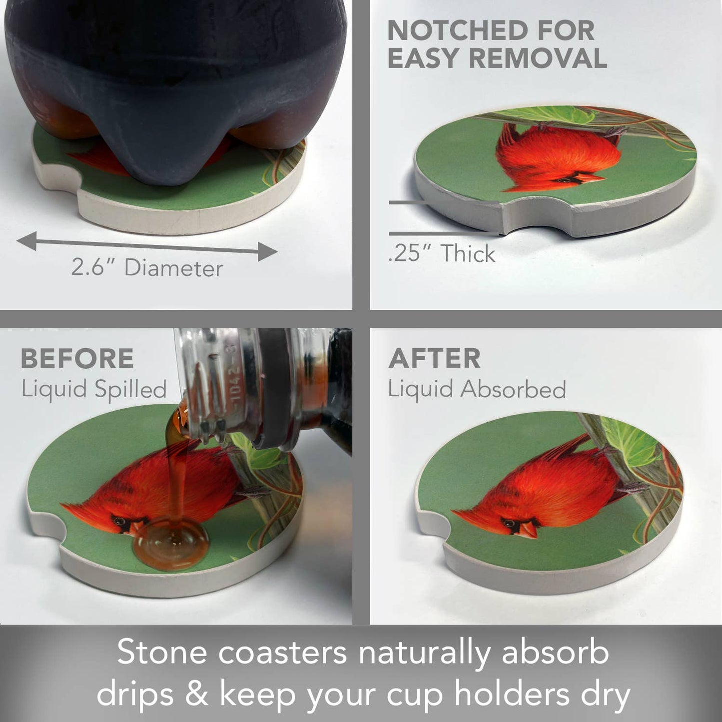 Railbirds Absorbent Stone Car Coaster-