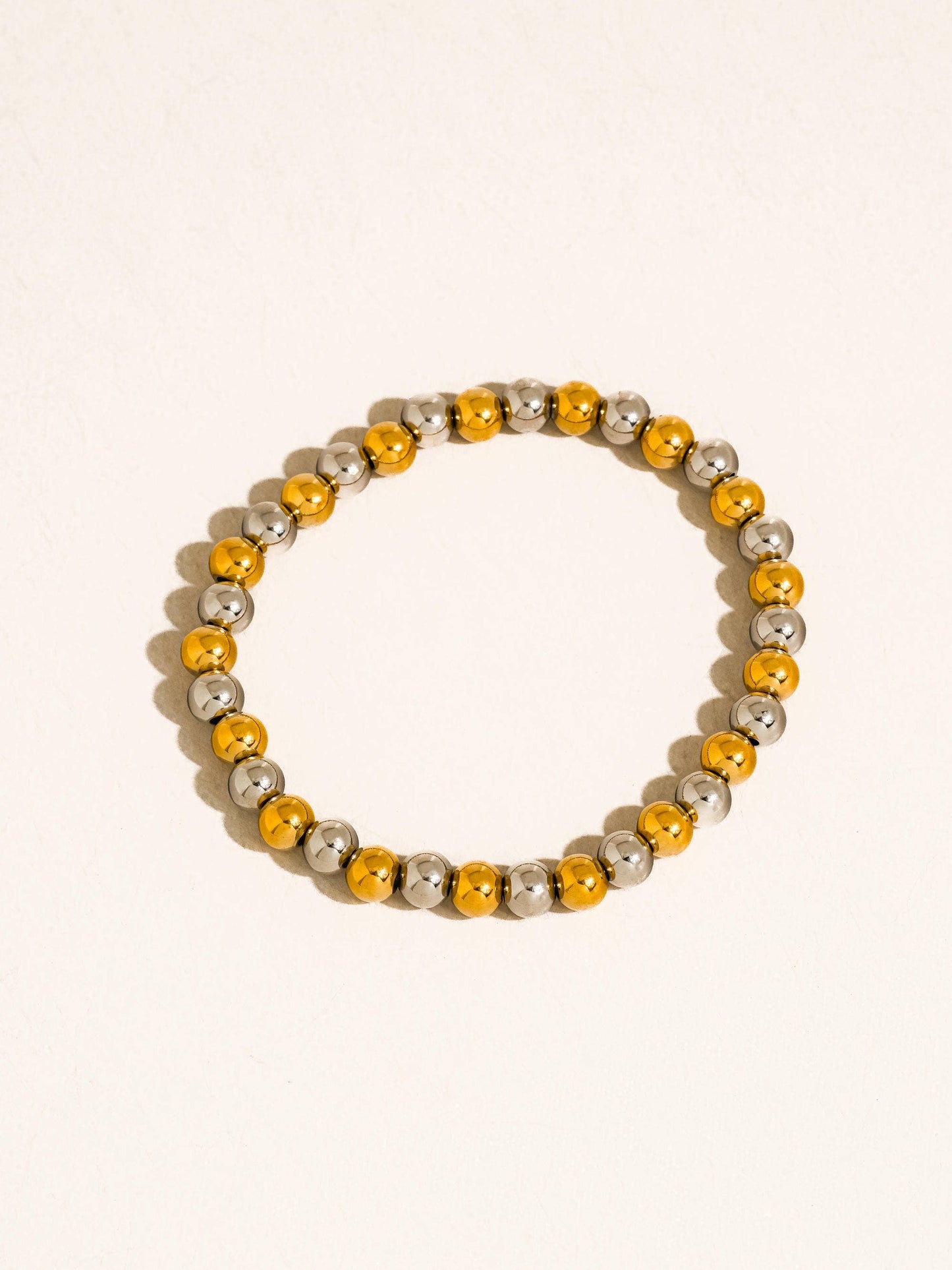 Perlisse 18K Gold Non-Tarnish Two Tone Beaded Bracelet: Multi-Colored / Perlisse-M