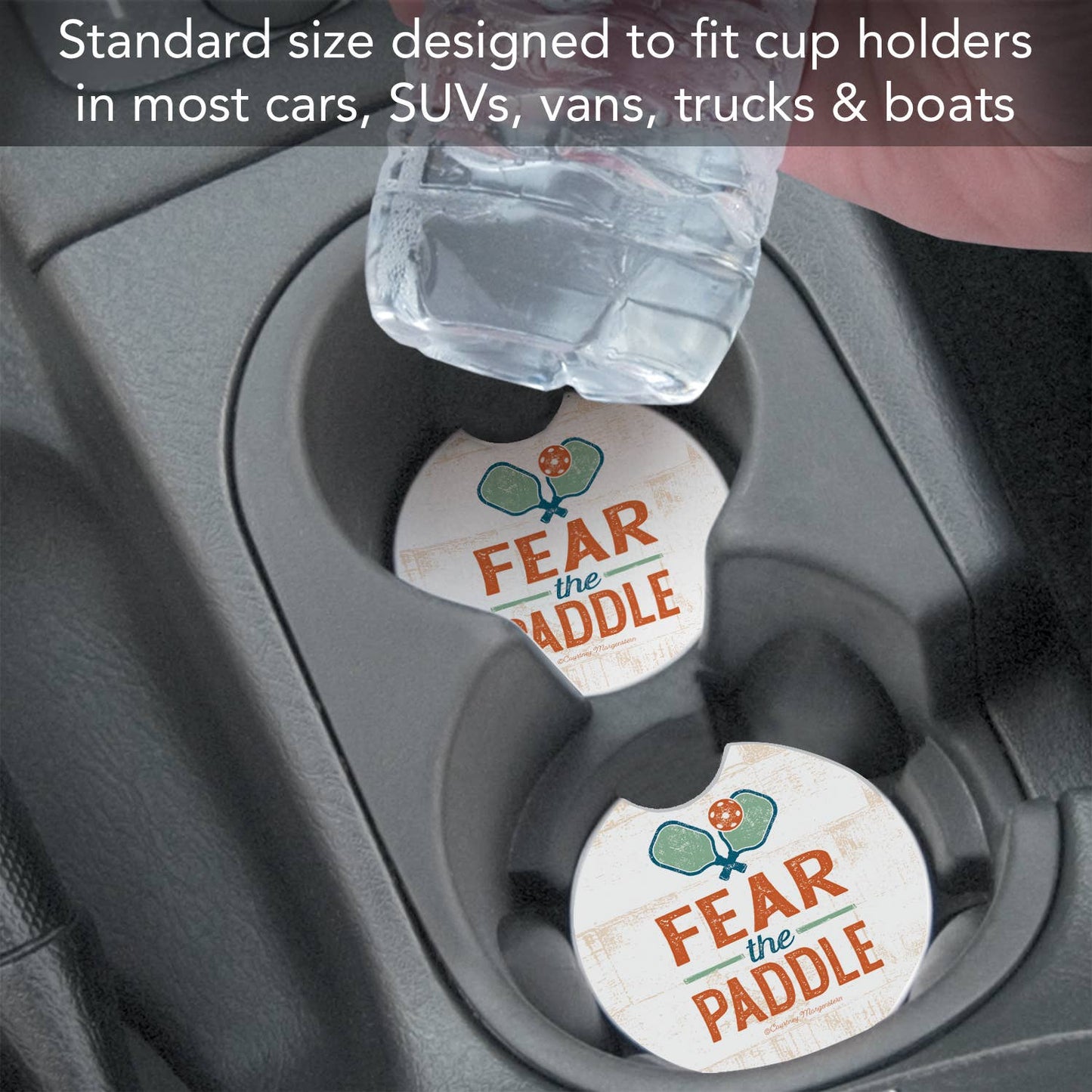 "Fear The Paddle" Absorbent Stone Car Coaster