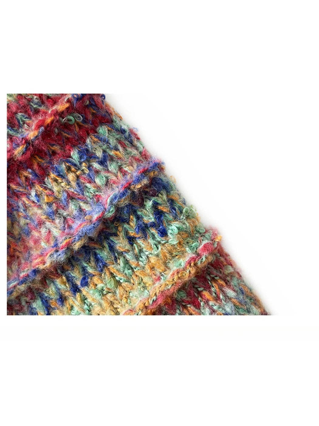 Haila - Women’s Colorblock Knit Earflap Beanie: Green