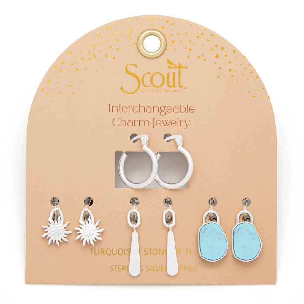 Earring - Turquoise/Sky/Silver