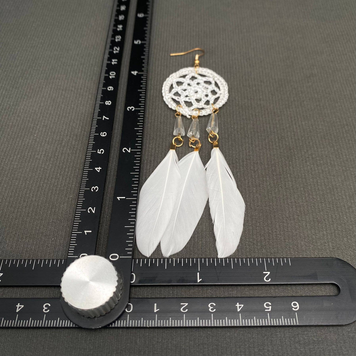 Multi-style White Feather Fringe Dangle Earrings: B
