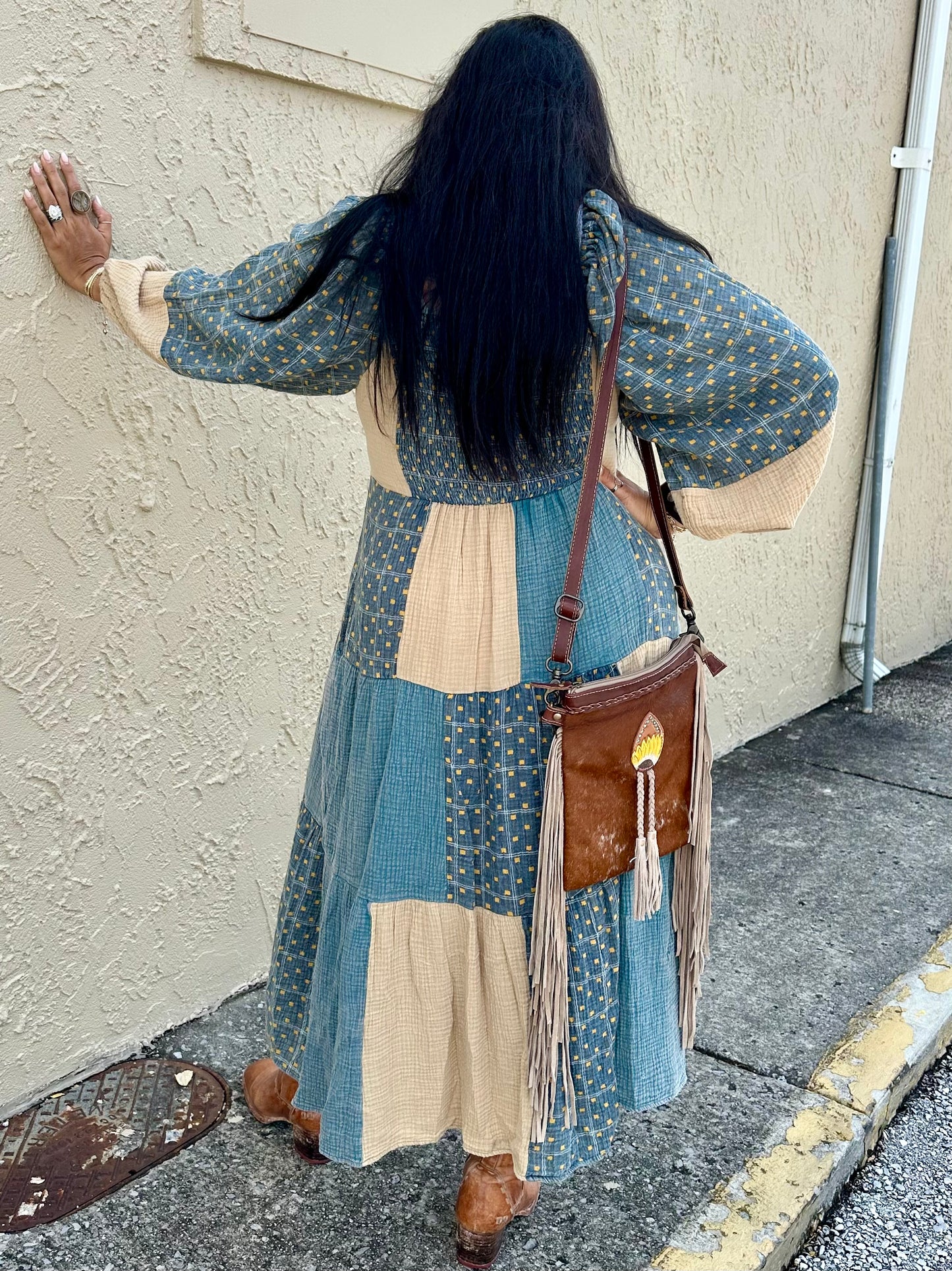 Patchwork Gauze Boho Dress
