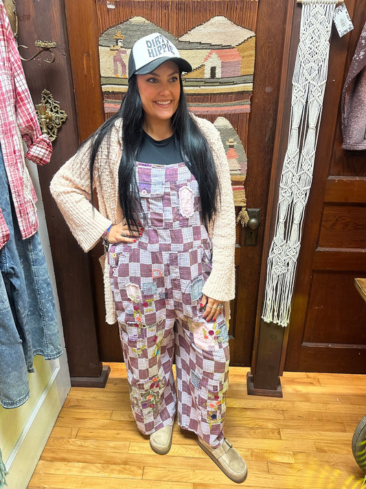 Checkerboard Patchwork Overalls