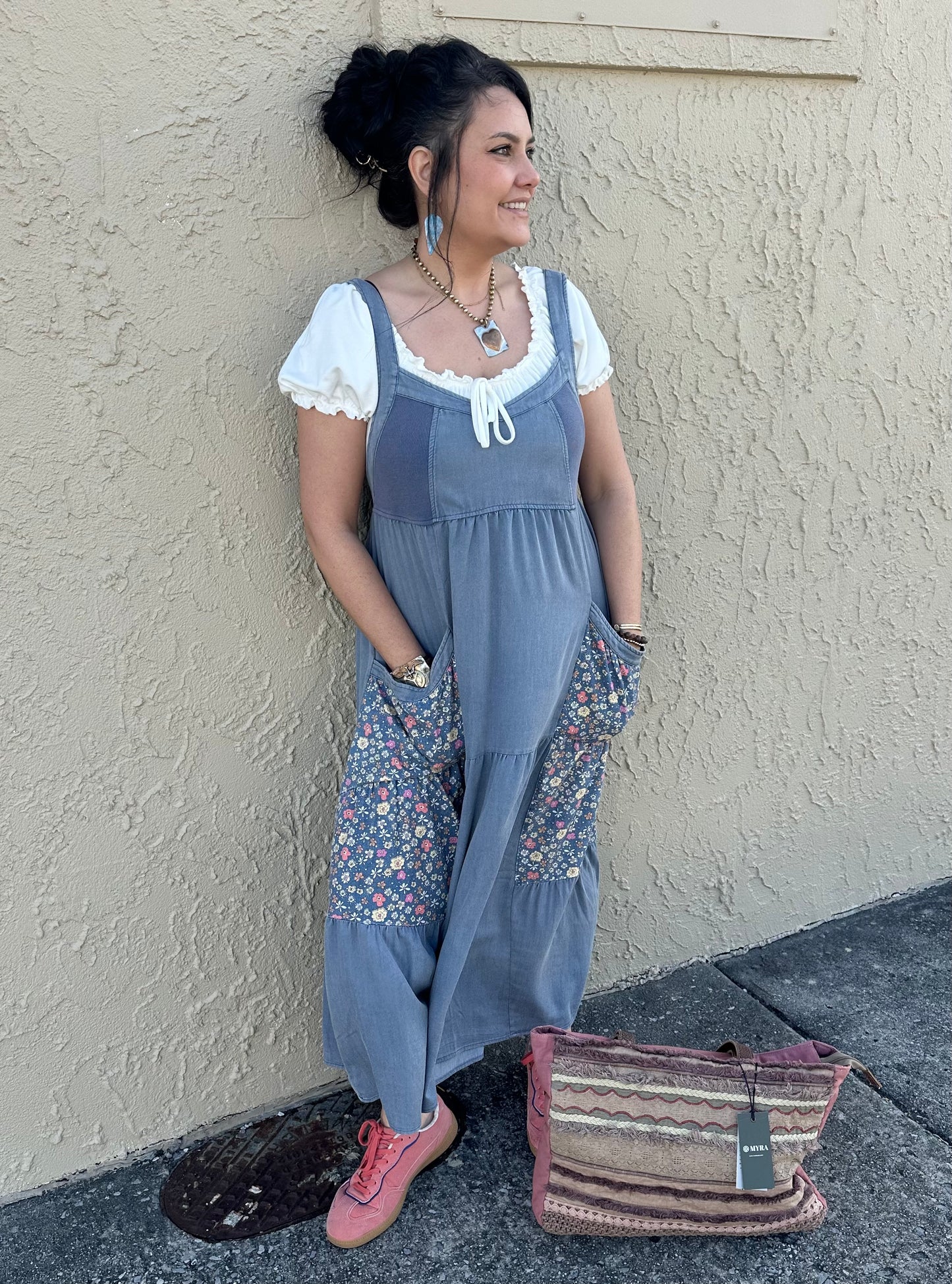 Floral Pocketed Dress