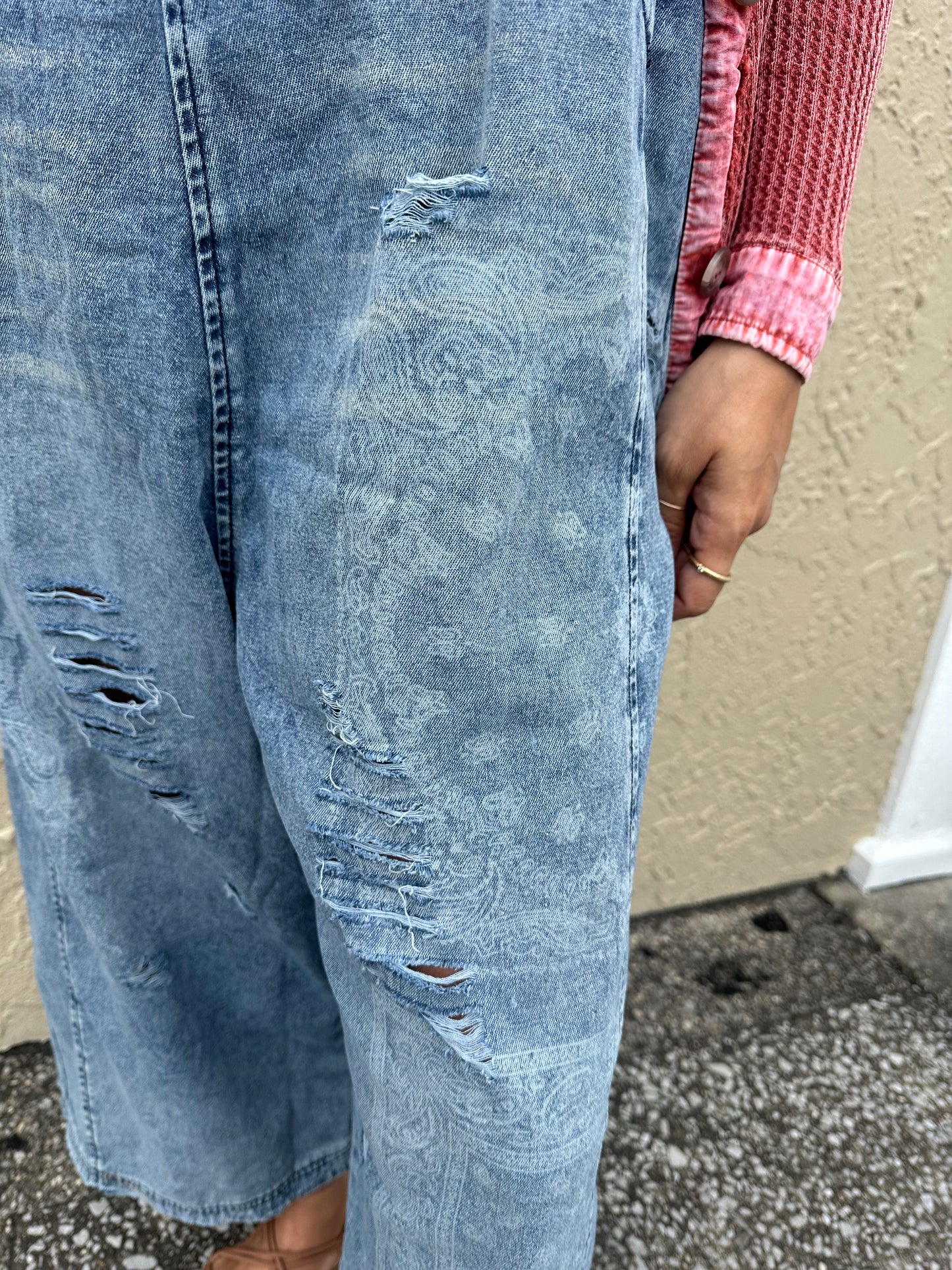 Washed Bandana Overalls