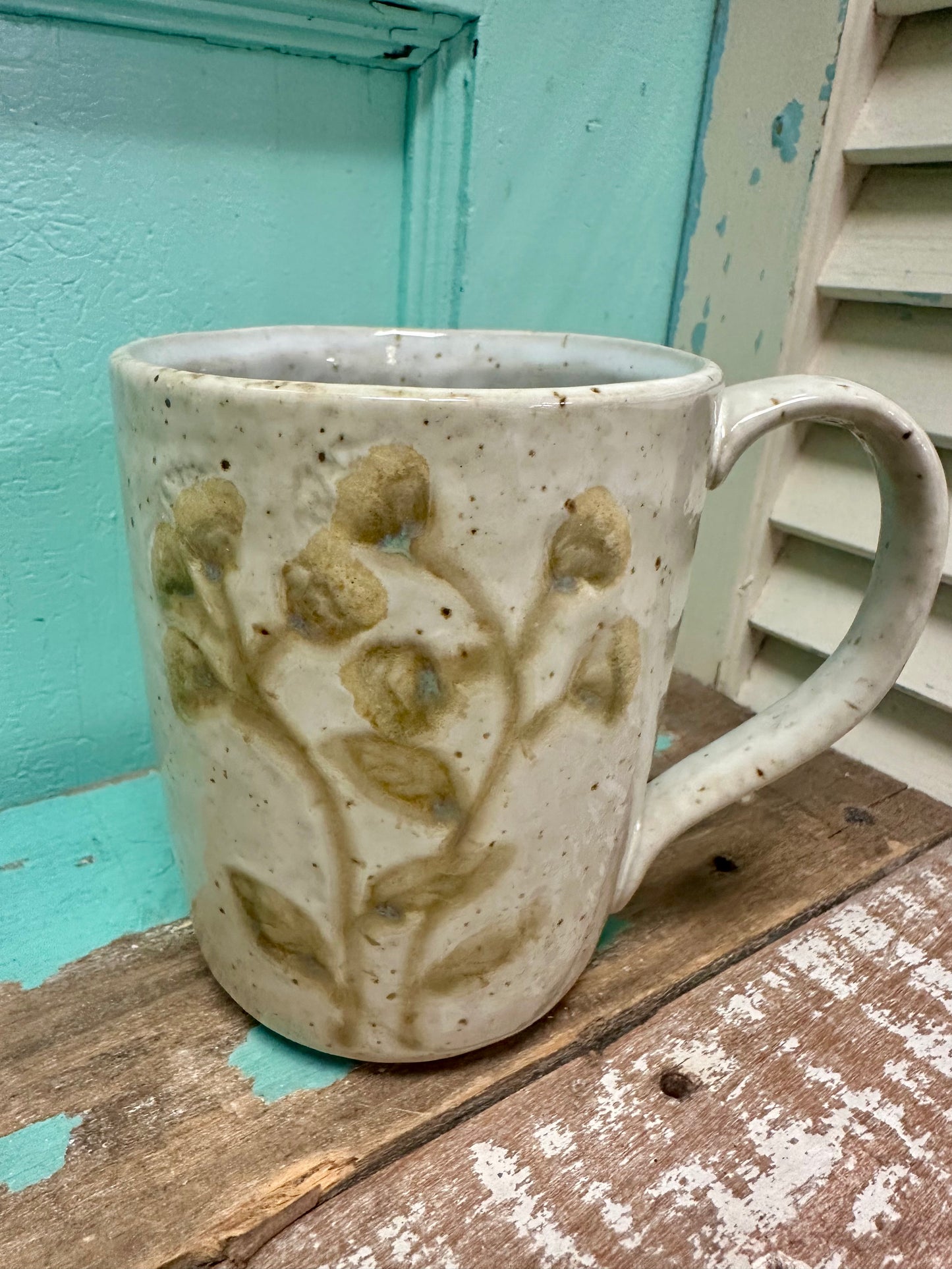 12 oz. Hand-Painted Stoneware Mug w/ Botanicals, 4 Styles