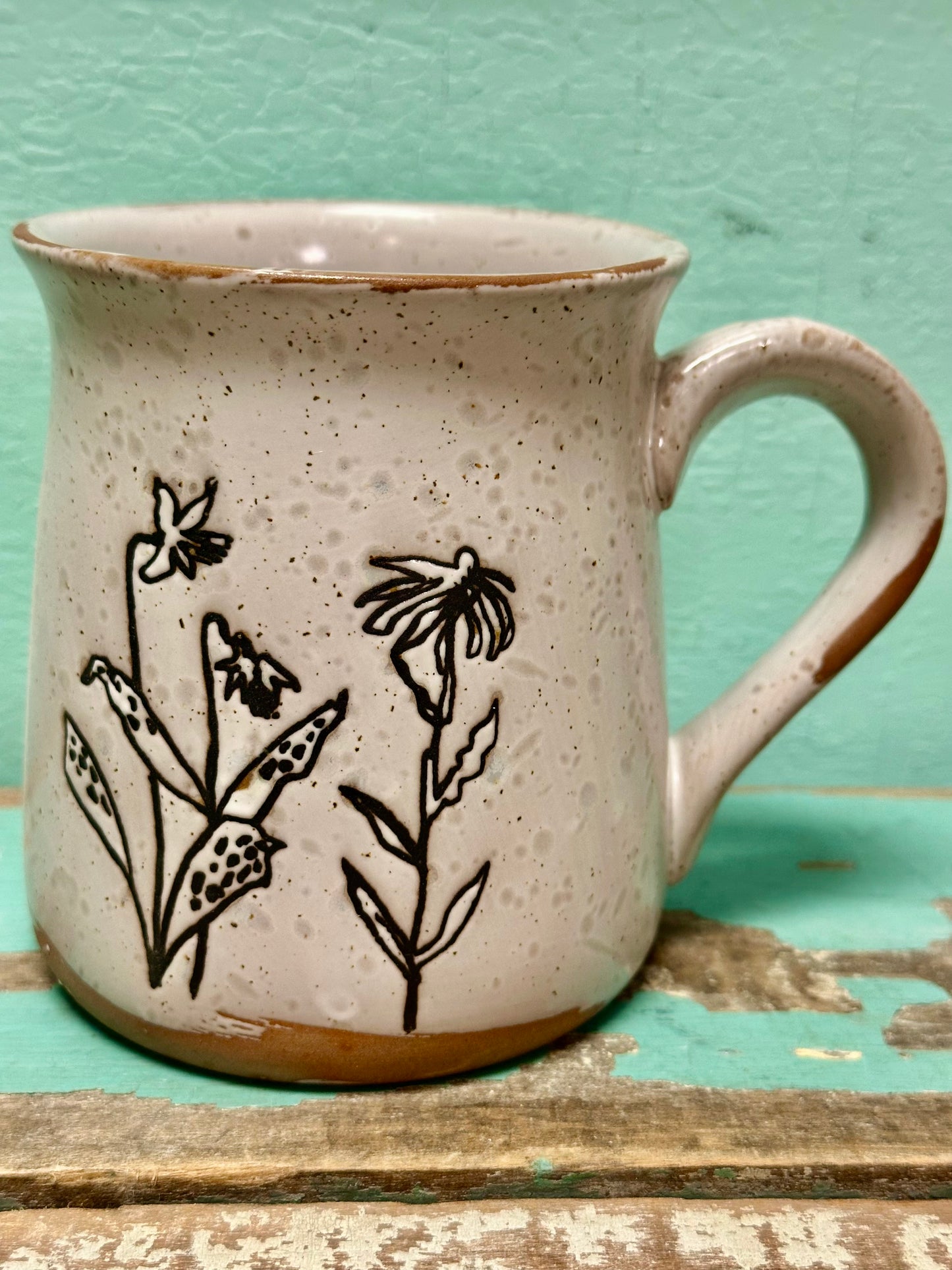 15 oz. Debossed Floral Stoneware Mug , 4 Styles