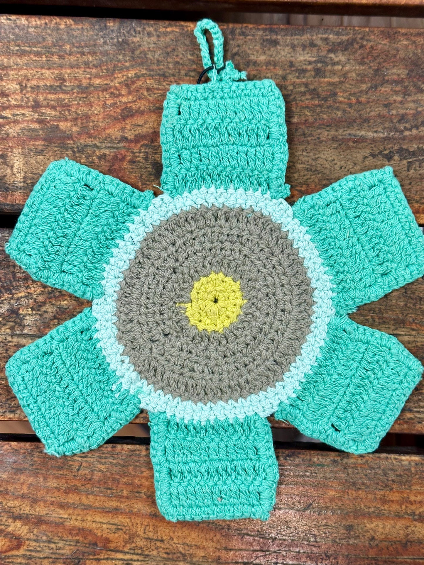 Cotton Crocheted Flower Shaped Pot Holder, 4 Styles
