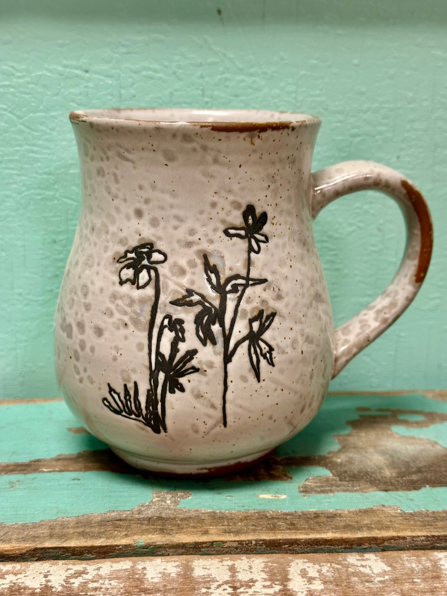 15 oz. Debossed Floral Stoneware Mug , 4 Styles