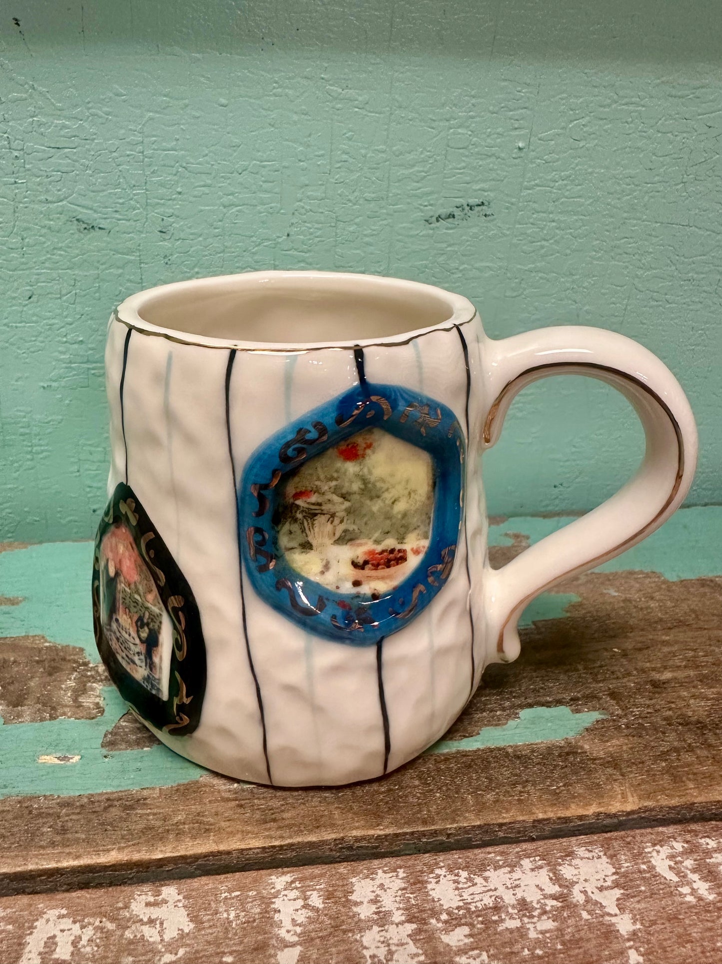 12 oz. Embossed Hand-Painted Mug, 4 Styles