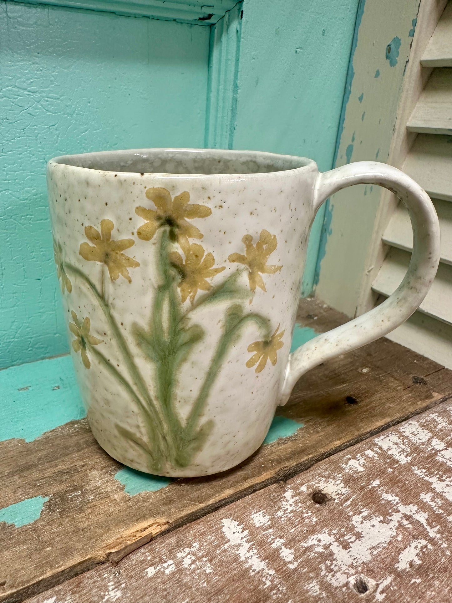 12 oz. Hand-Painted Stoneware Mug w/ Botanicals, 4 Styles