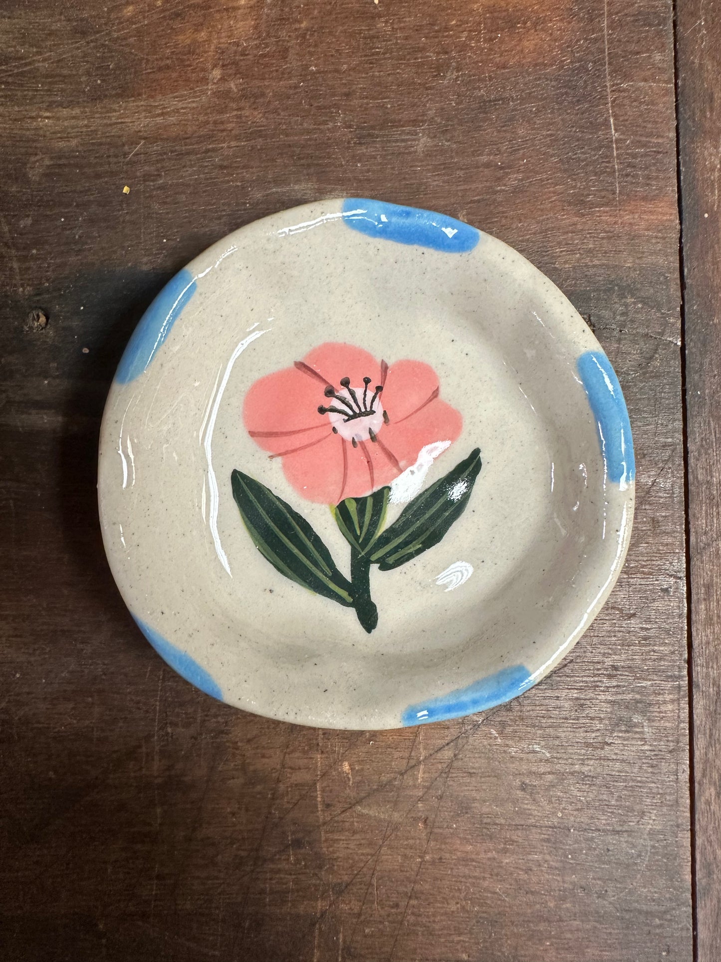 Hand-Painted Stoneware Dish