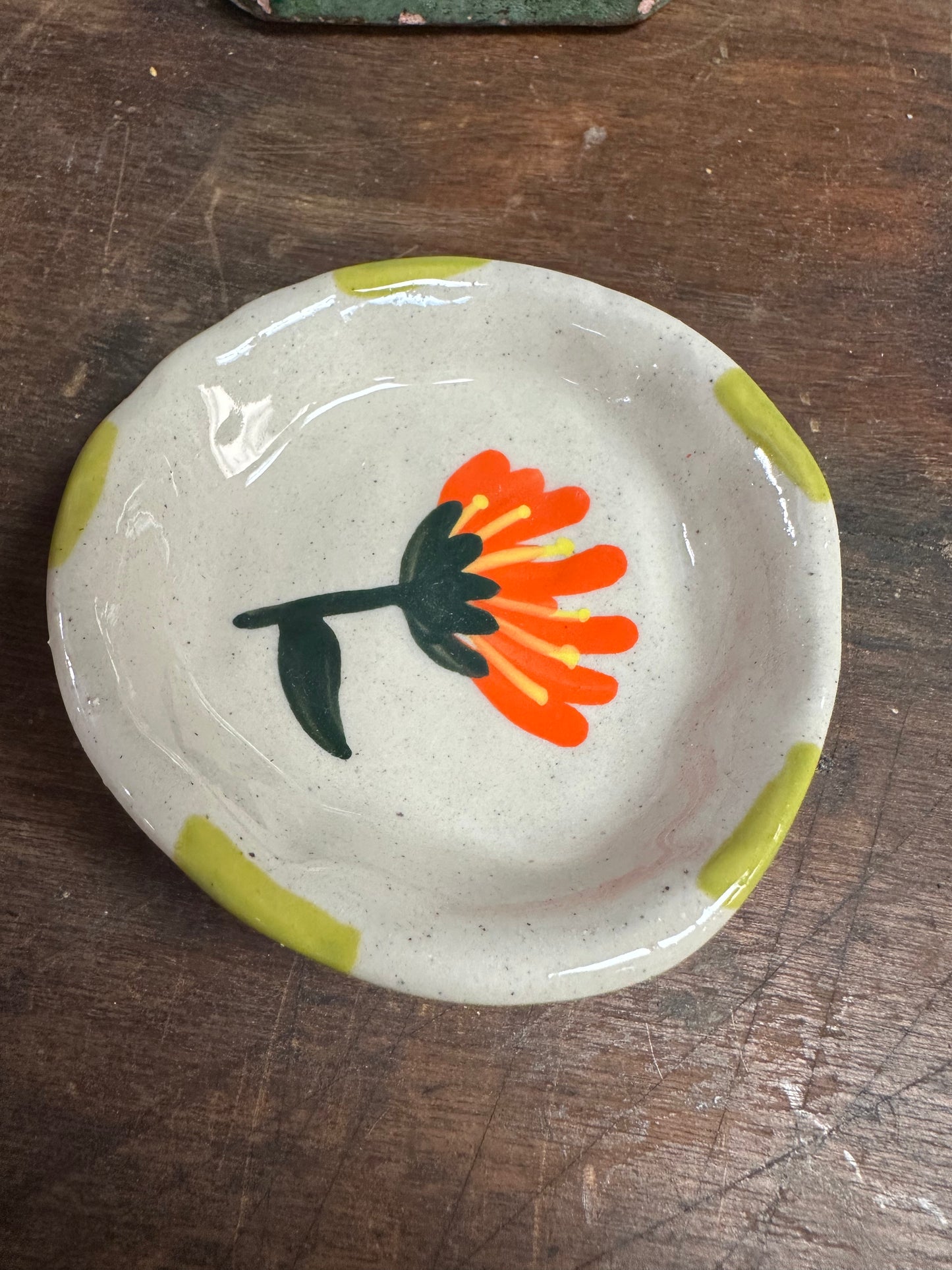 Hand-Painted Stoneware Dish