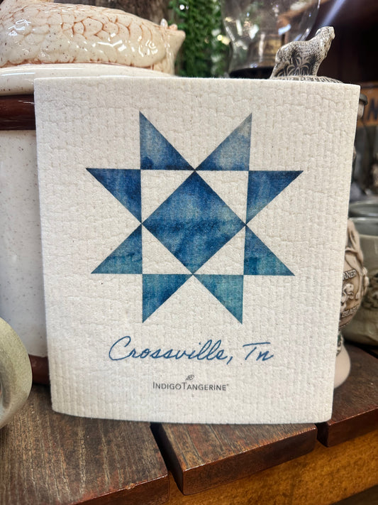 Quilt Block Crossville Swedish dish cloth