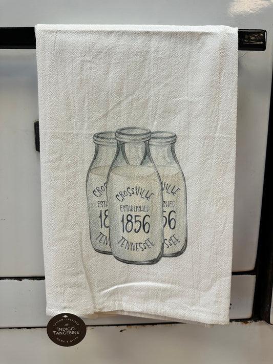 Milk Bottle Crossville Tea Towel