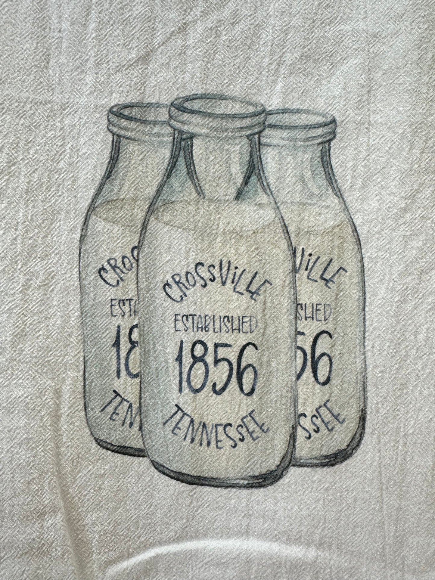 Milk Bottle Crossville Tea Towel