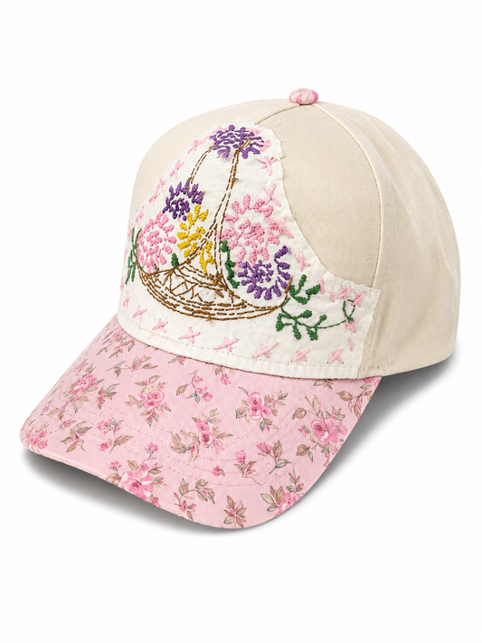 Custom Hand Stiched Hat "Floral Fantasy"