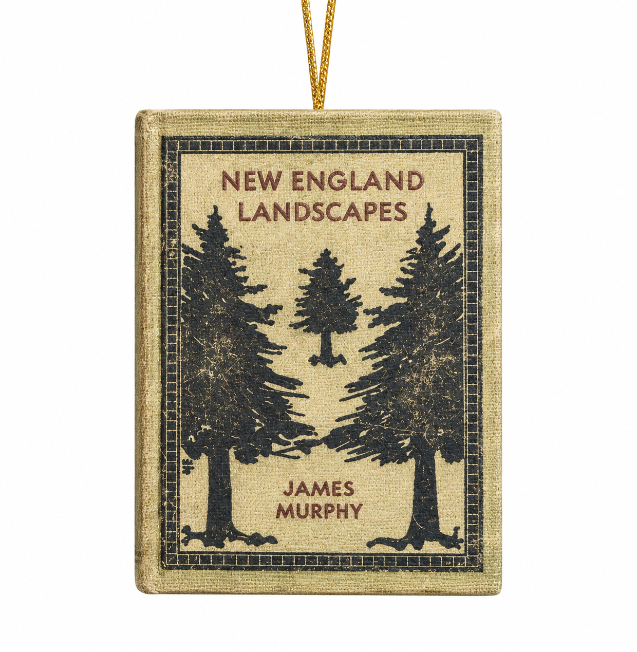 3-3/4"L MDF & Fabric Book Ornament