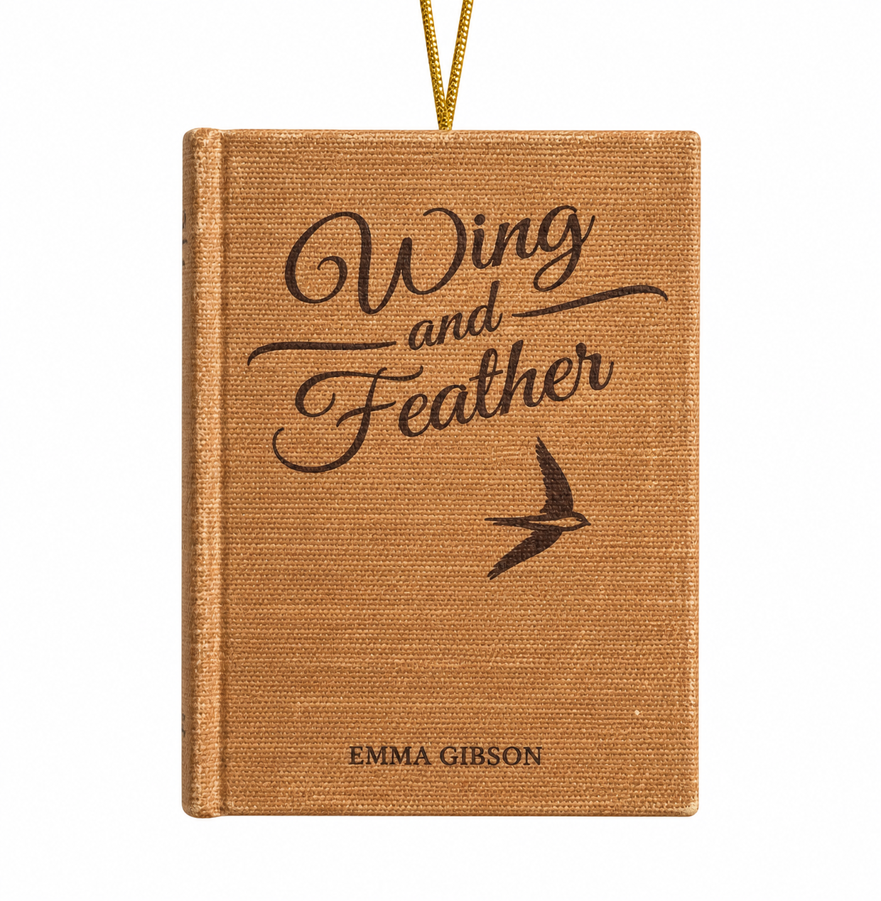 3-3/4"L MDF & Fabric Book Ornament