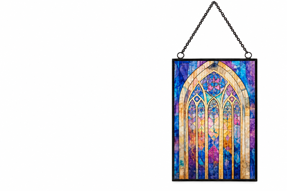 6" Stained Glass Window Ornament