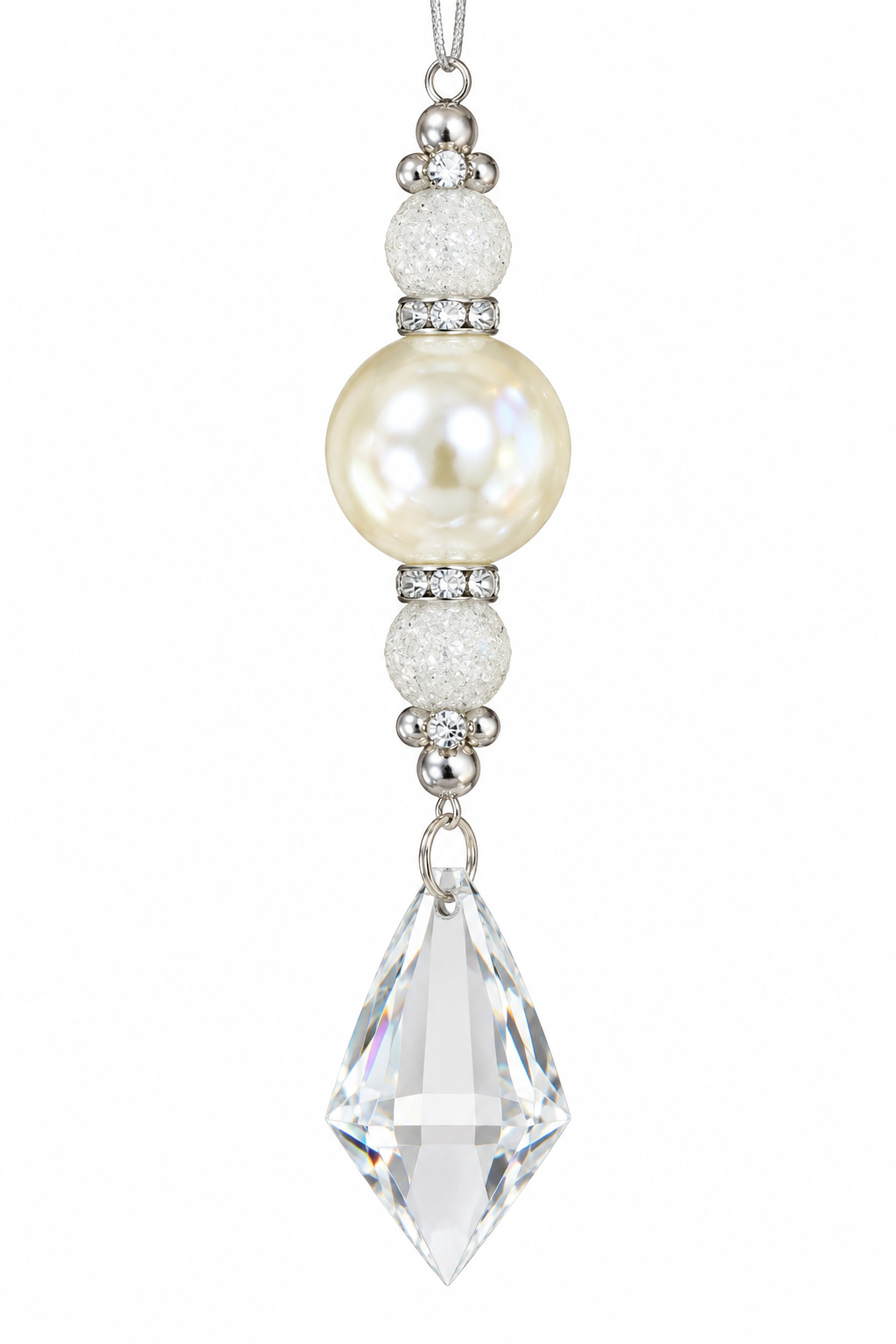 5.75" Crystal Pearl Drop Ornament