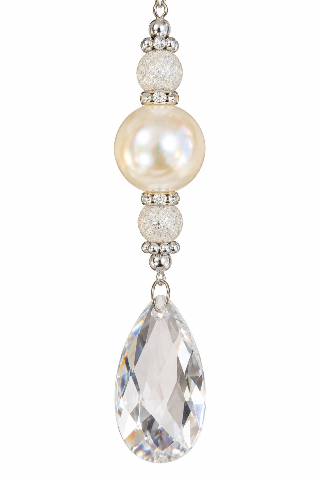 5.75" Crystal Pearl Drop Ornament