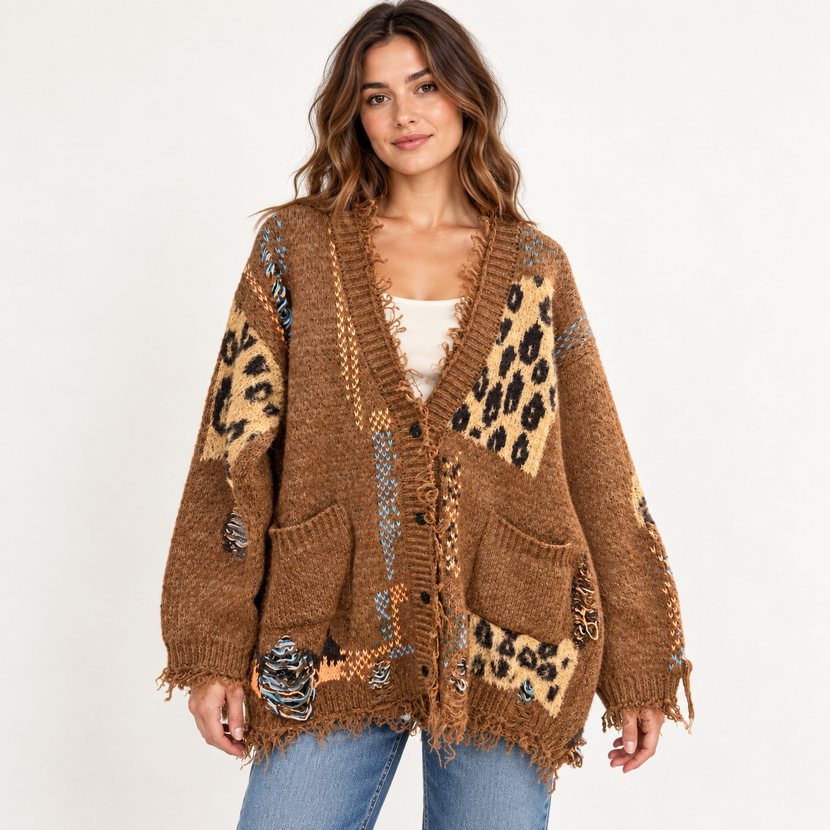 Rustic Soul Vintage Patchwork Knit Cardigan