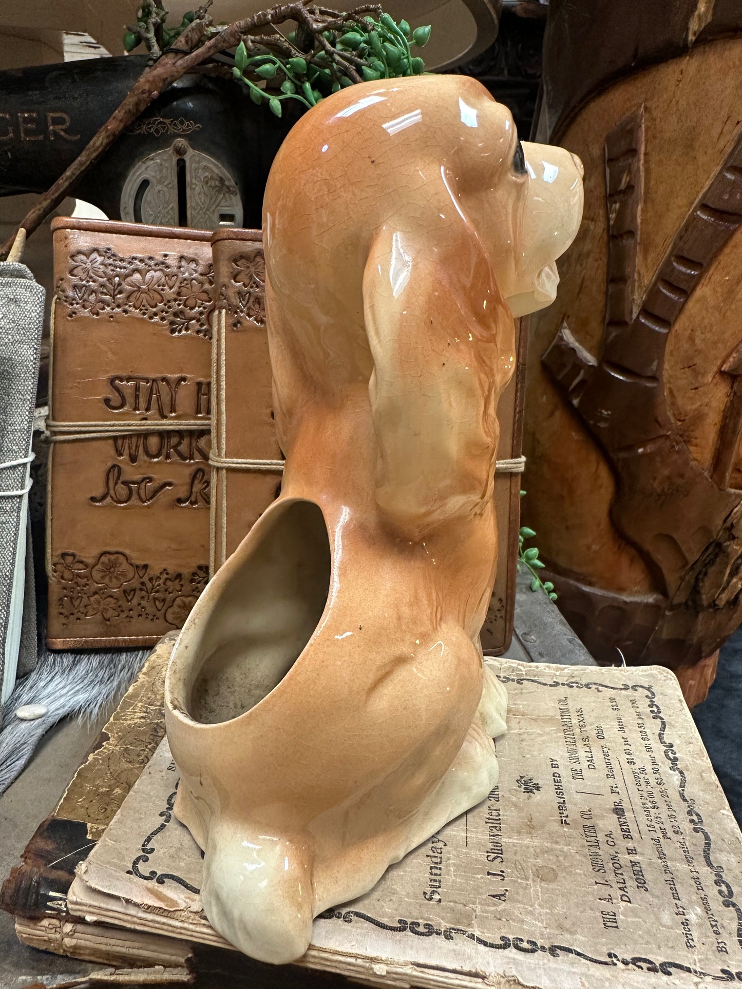 Vintage dog planter