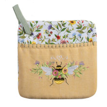 Bee floral pocket mitt