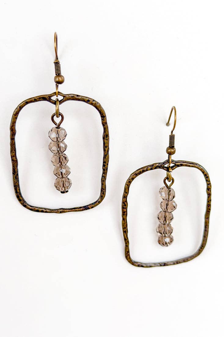 Suki Earrings: Fire Agate
