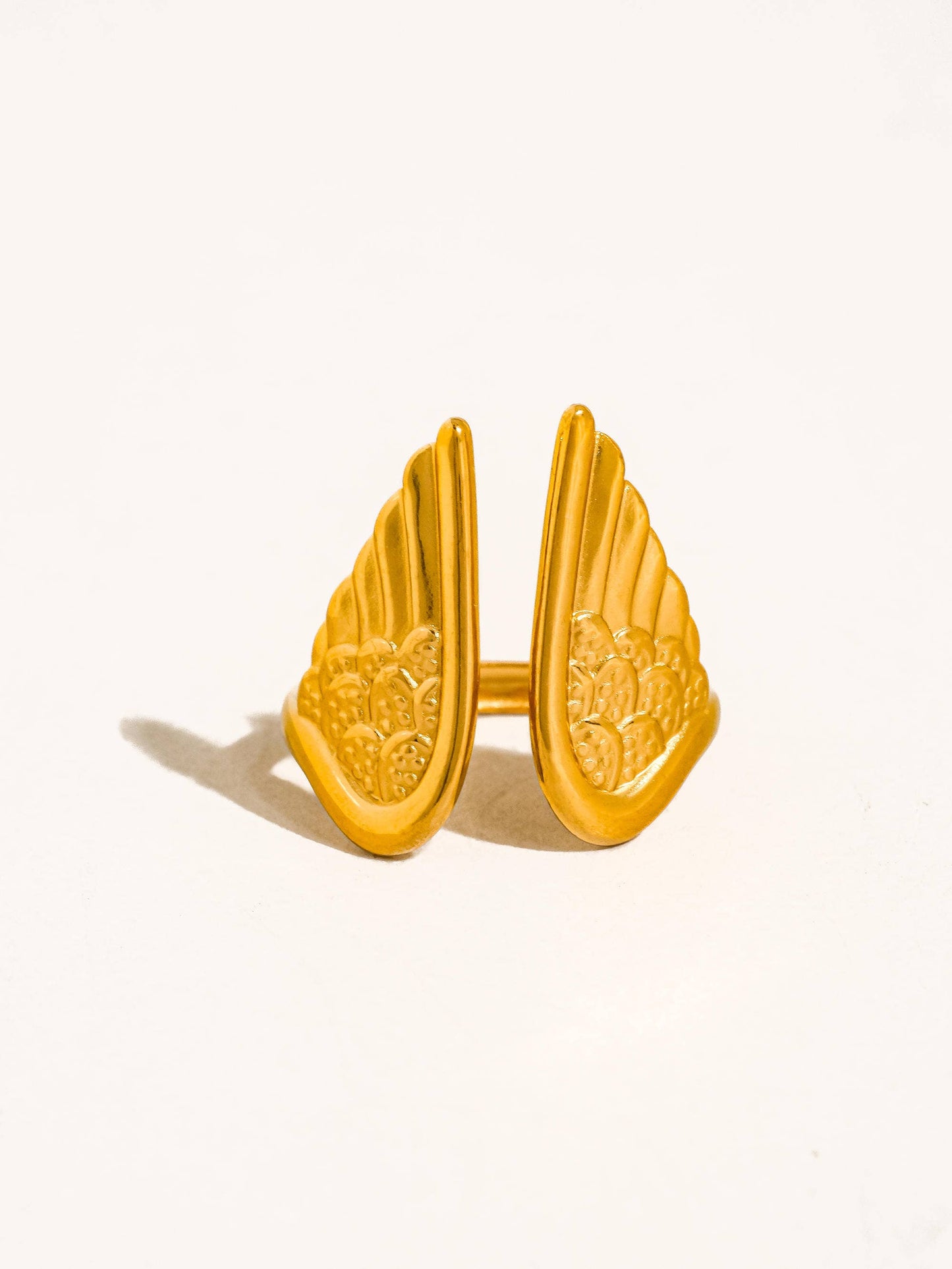 Silvane 18K Gold Non-Tarnish Angel Wing Ring: Multi-Colored