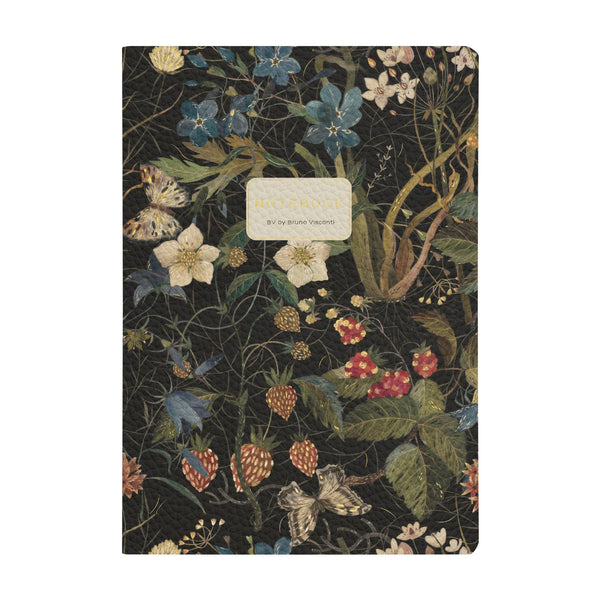 Vegan Leather A5 Notebook - Forest Flowers