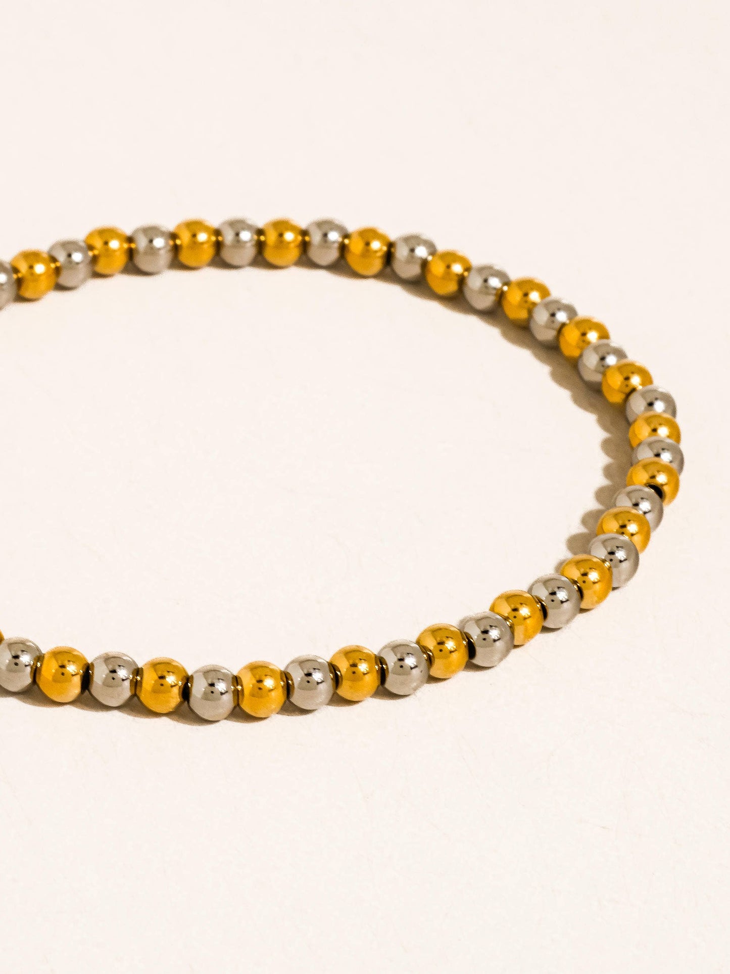 Perlisse 18K Gold Non-Tarnish Two Tone Beaded Bracelet: Multi-Colored / Perlisse-M