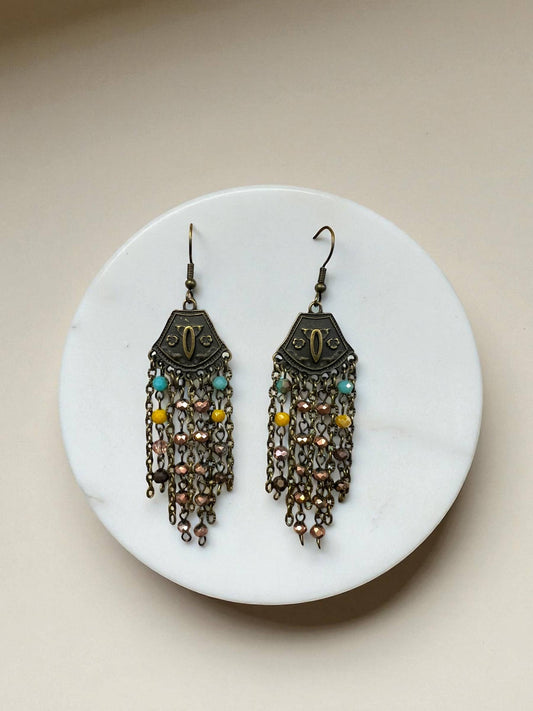2.5” multicolor chandelier vintageEarring