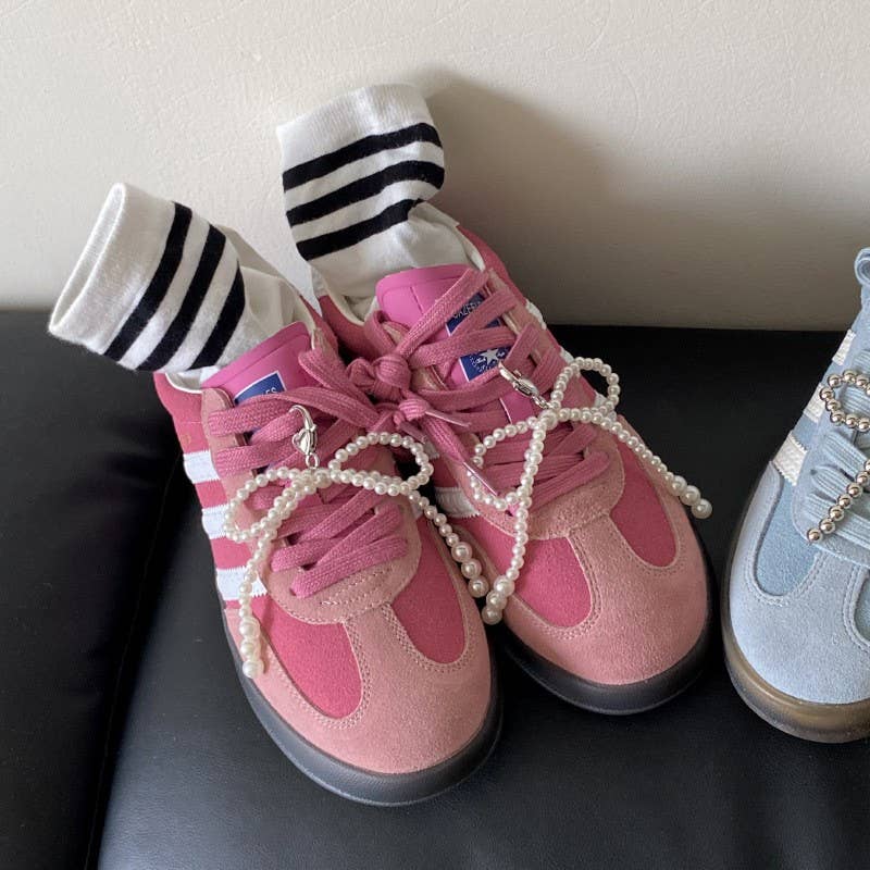 CLASSIC PEARL BOW RIBBON PAIR SHOE CHARM | 40SD104: PEARL