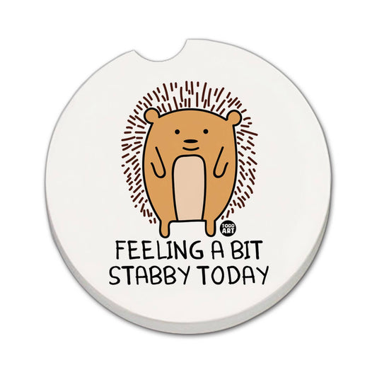 "Feeling Stabby" Absorbent Stone Car Coaster 1pk