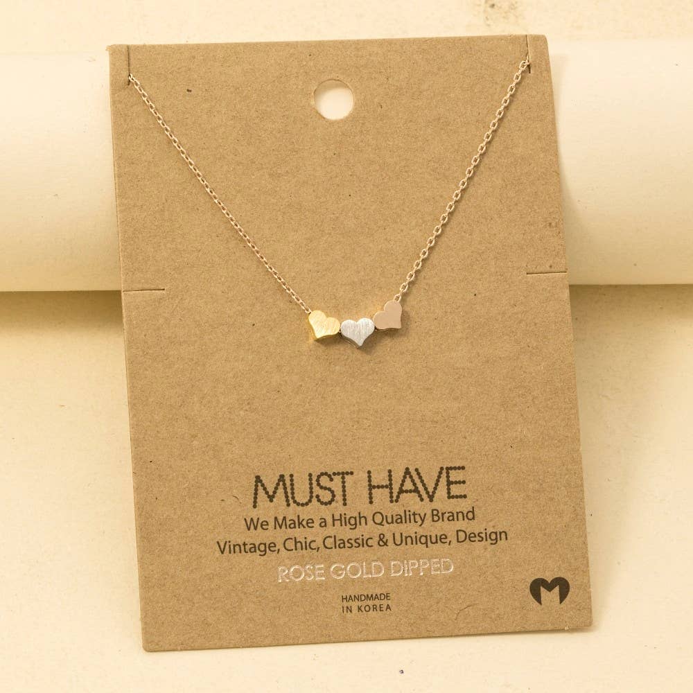 Gold Dipped Heart Hoop Pendant Necklace: G