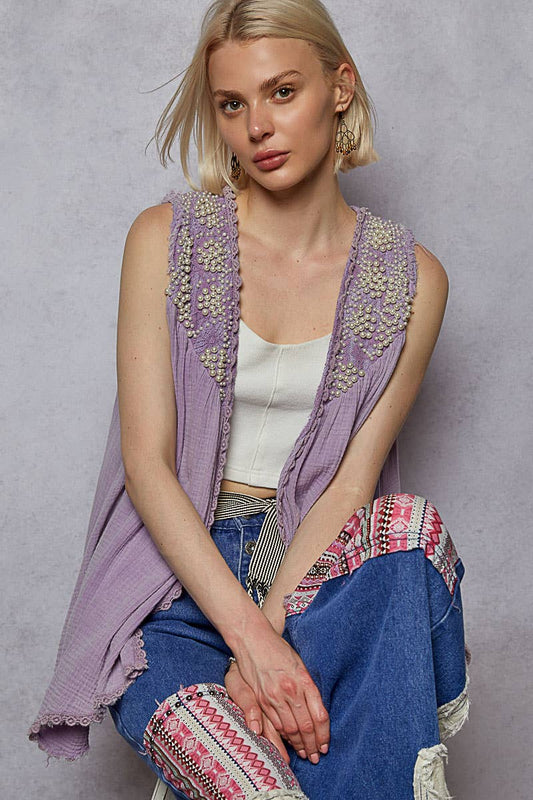 Lavender pearl vest