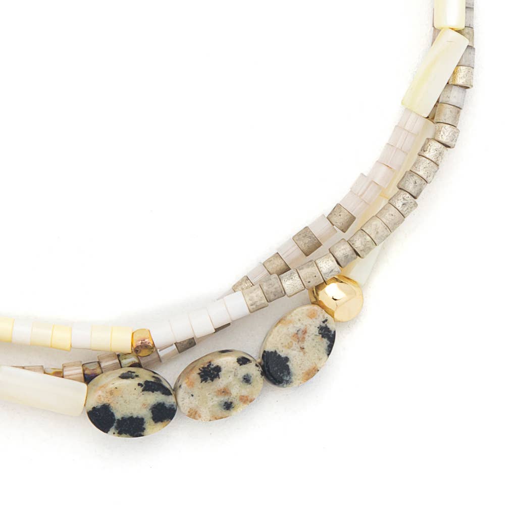 Bracelet - Joy/Dalmatian Jasper/Gold