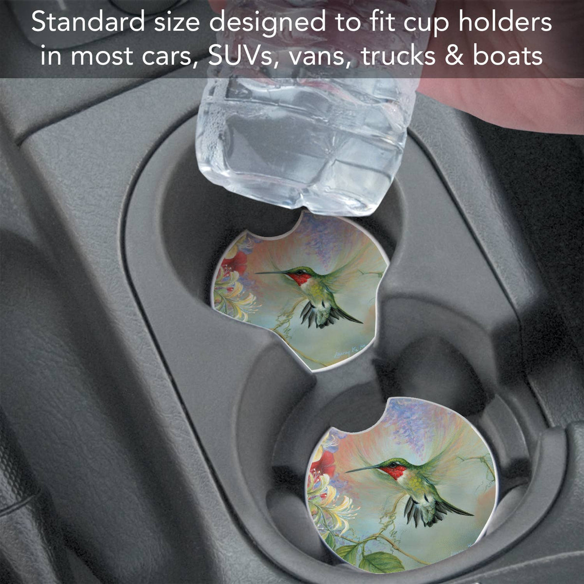 Feathered Friend Absorbent Stone Car Coaster 1 Pk