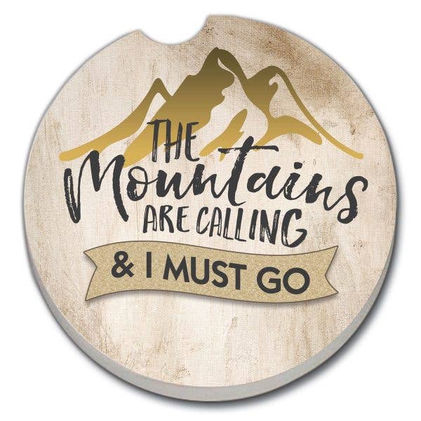 The Mountains Calling stone Car Coaster