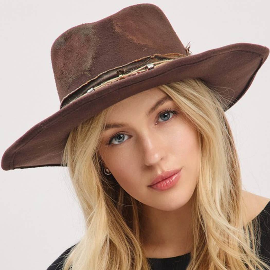 Vintage Versatile Shapeable Cowgirl & Fedora Hat: BR