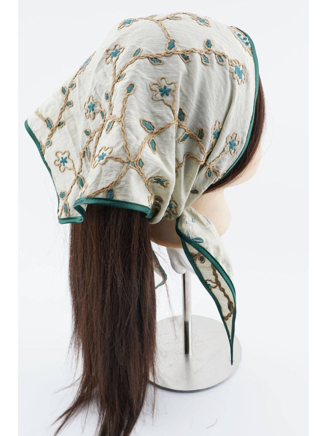 Scarvii - Embroidered Floral Triangle Headband