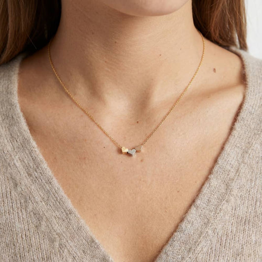 Gold Dipped Heart Hoop Pendant Necklace: G