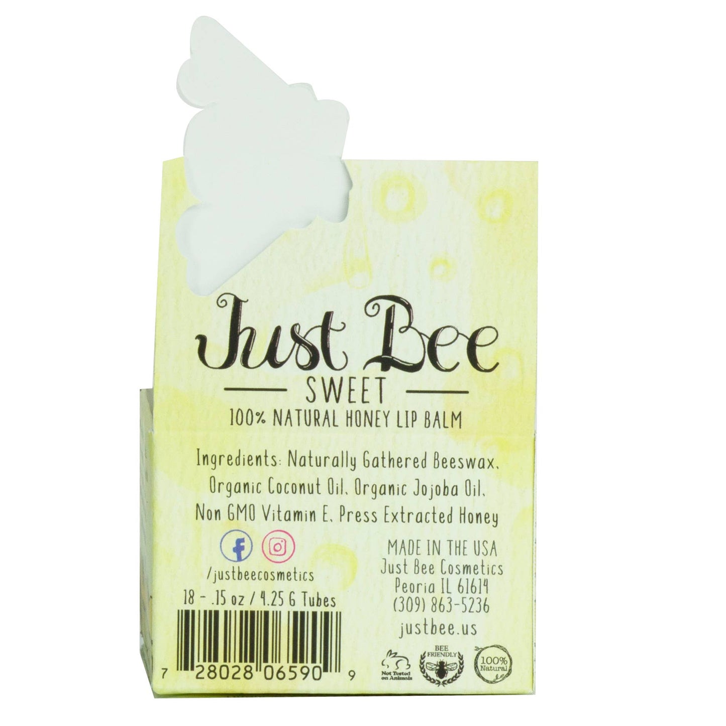 Just Bee Sweet Lip Balm - Natural Honey Lip Balm: Honey