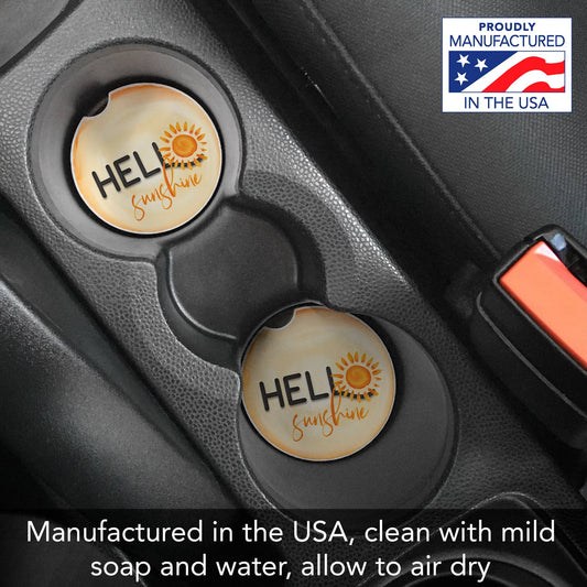 Hello Sunshine Absorbent Stone Car Coaster 1 Pk